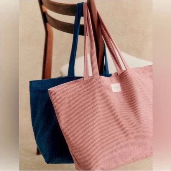 Sezane Handbags - Sezane Pink Corduroy Tote Bag